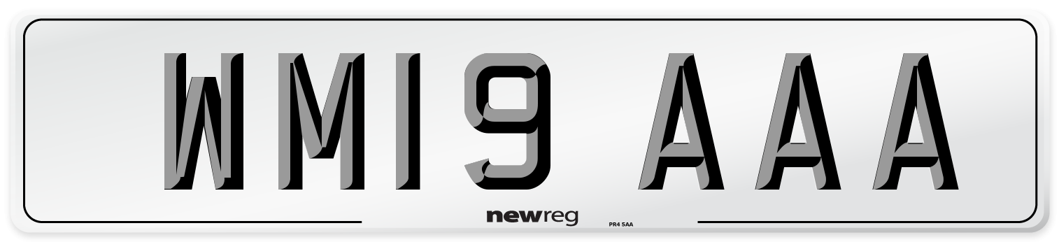 WM19 AAA Number Plate from New Reg